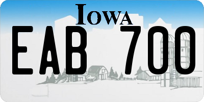 IA license plate EAB700