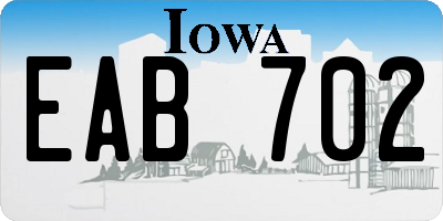 IA license plate EAB702