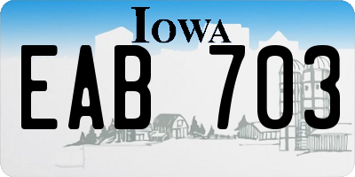 IA license plate EAB703