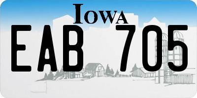 IA license plate EAB705