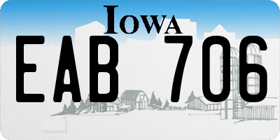 IA license plate EAB706