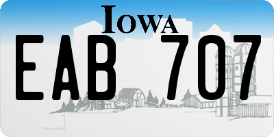 IA license plate EAB707