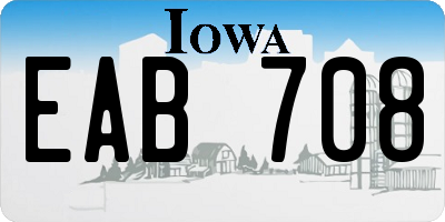 IA license plate EAB708