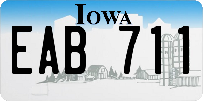 IA license plate EAB711