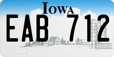 IA license plate EAB712