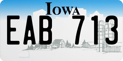 IA license plate EAB713