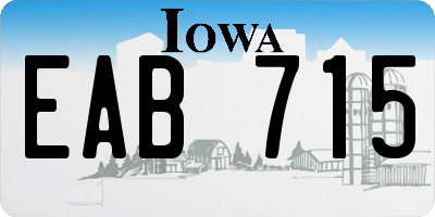 IA license plate EAB715