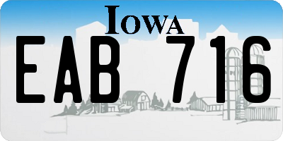 IA license plate EAB716