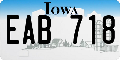 IA license plate EAB718