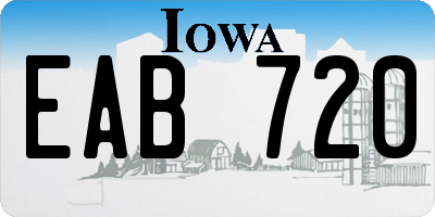 IA license plate EAB720