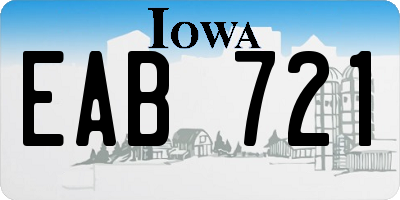 IA license plate EAB721