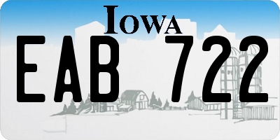 IA license plate EAB722