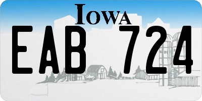 IA license plate EAB724