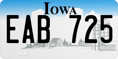 IA license plate EAB725