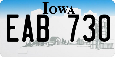 IA license plate EAB730