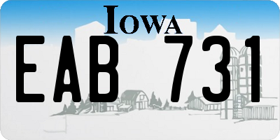 IA license plate EAB731