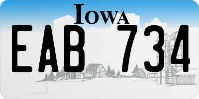 IA license plate EAB734