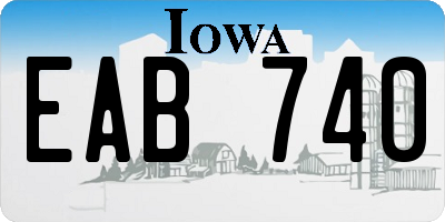 IA license plate EAB740