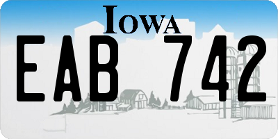 IA license plate EAB742