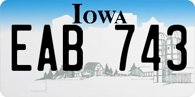 IA license plate EAB743