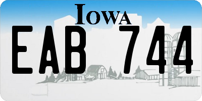 IA license plate EAB744
