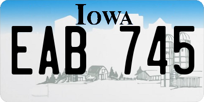 IA license plate EAB745