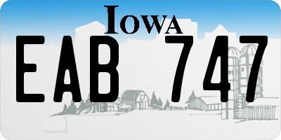 IA license plate EAB747