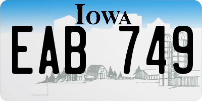 IA license plate EAB749