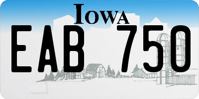 IA license plate EAB750