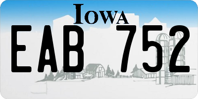 IA license plate EAB752