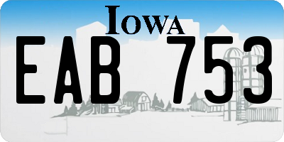 IA license plate EAB753