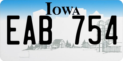 IA license plate EAB754