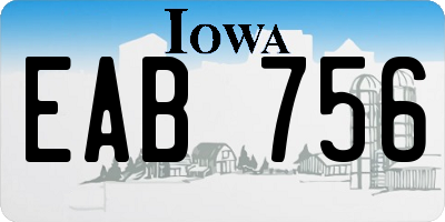 IA license plate EAB756