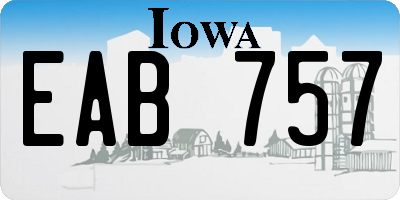 IA license plate EAB757