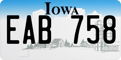 IA license plate EAB758