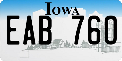 IA license plate EAB760