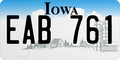 IA license plate EAB761