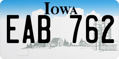 IA license plate EAB762