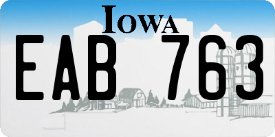 IA license plate EAB763