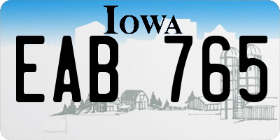 IA license plate EAB765