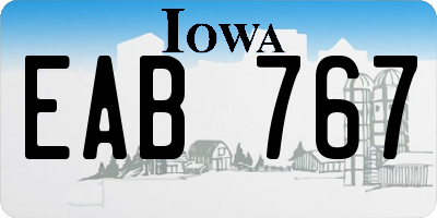 IA license plate EAB767