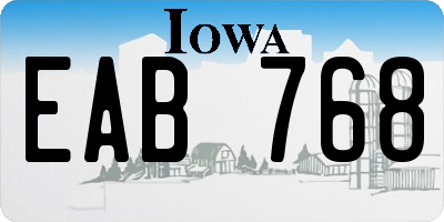 IA license plate EAB768