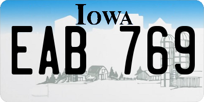 IA license plate EAB769