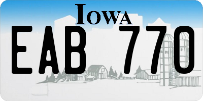 IA license plate EAB770