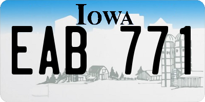 IA license plate EAB771