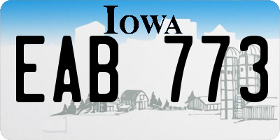 IA license plate EAB773