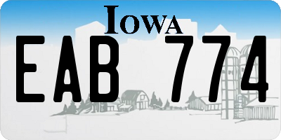 IA license plate EAB774