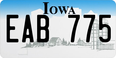 IA license plate EAB775