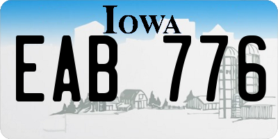 IA license plate EAB776