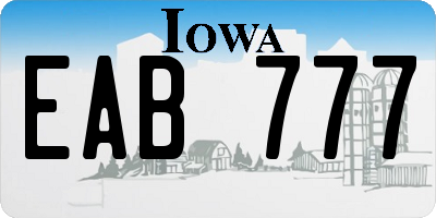 IA license plate EAB777